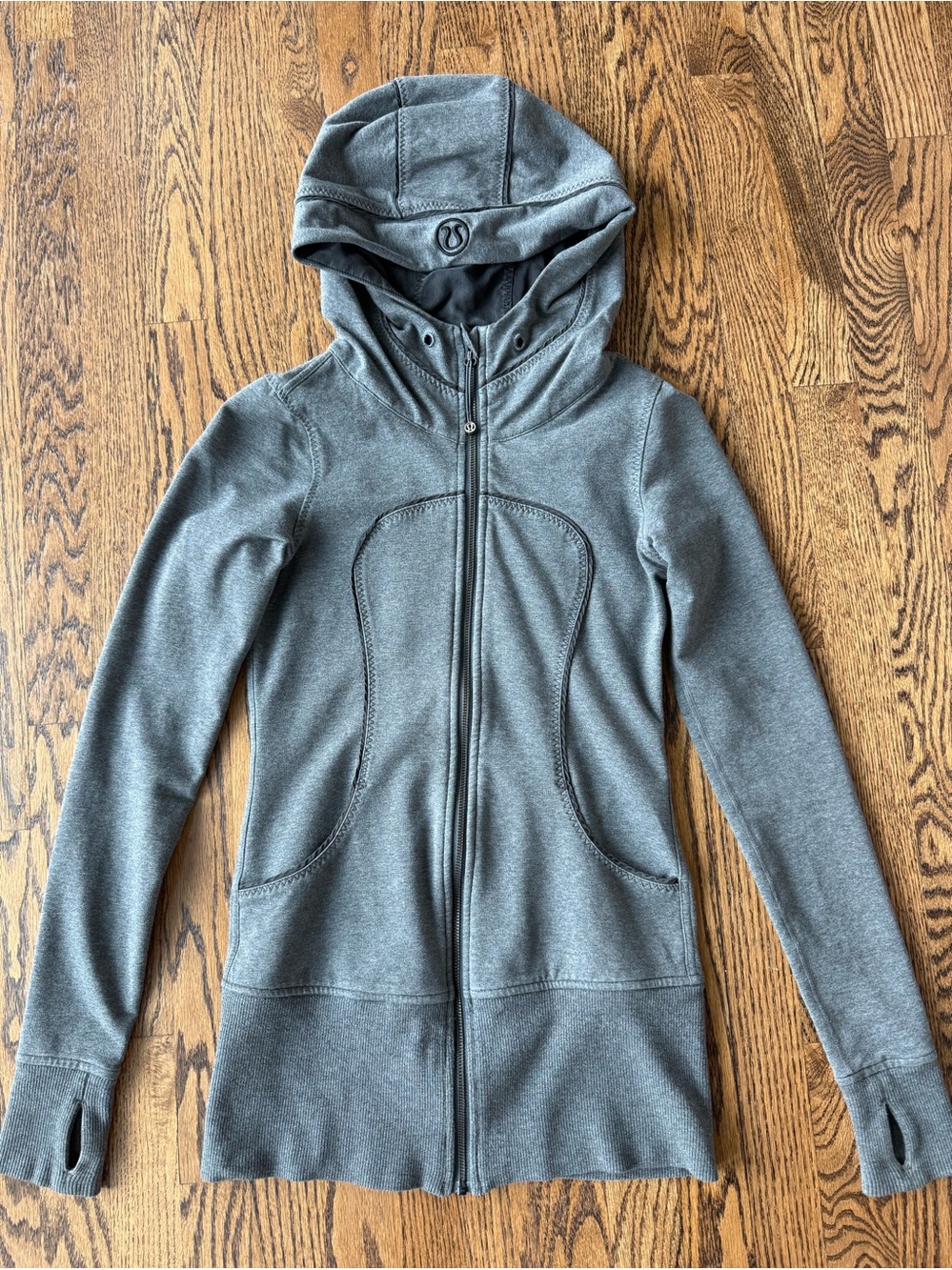 lululemon athletica Heather Gray Full-Zip Hooded Jacket